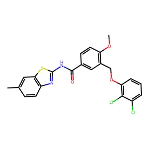3-[(2,3-dichlorophenoxy)methyl]-4-methoxy-N-(6-methyl-1,3-benzothiazol-2-yl)benzamide structure