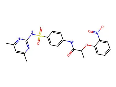 N-[4-[(4,6-dimethylpyrimidin-2-yl)sulfamoyl]phenyl]-2-(2-nitrophenoxy)propanamide structure