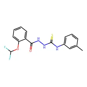 1-[[[2-(Difluoromethoxy)phenyl]-oxomethyl]amino]-3-(3-methylphenyl)thiourea structure
