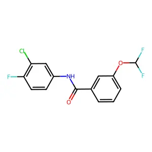 N-(3-chloro-4-fluorophenyl)-3-(difluoromethoxy)benzamide structure