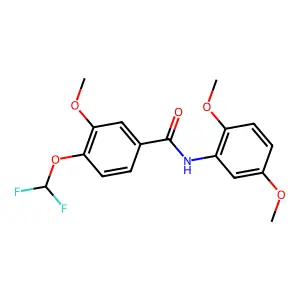 4-(difluoromethoxy)-N-(2,5-dimethoxyphenyl)-3-methoxybenzamide structure