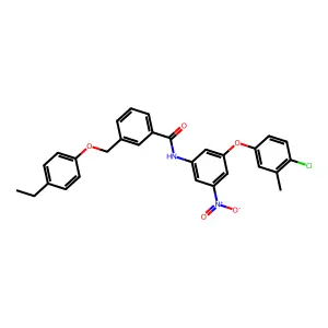 N-[3-(4-chloro-3-methylphenoxy)-5-nitrophenyl]-3-[(4-ethylphenoxy)methyl]benzamide structure