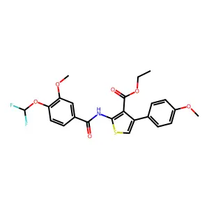 ethyl 2-{[4-(difluoromethoxy)-3-methoxybenzoyl]amino}-4-(4-methoxyphenyl)-3-thiophenecarboxylate structure