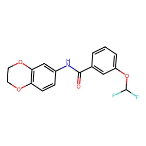 3-(difluoromethoxy)-N-(2,3-dihydro-1,4-benzodioxin-6-yl)benzamide structure