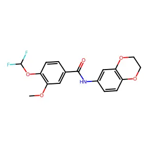 4-(difluoromethoxy)-N-(2,3-dihydro-1,4-benzodioxin-6-yl)-3-methoxybenzamide structure