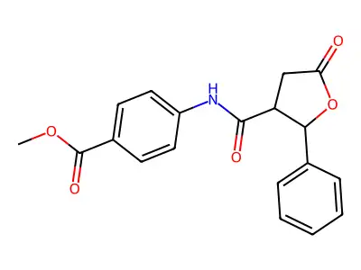 Methyl 4-[(5-oxo-2-phenyloxolane-3-carbonyl)amino]benzoate structure