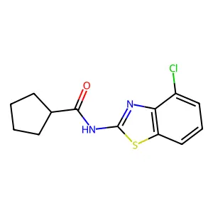 N-(4-chloro-1,3-benzothiazol-2-yl)cyclopentanecarboxamide structure