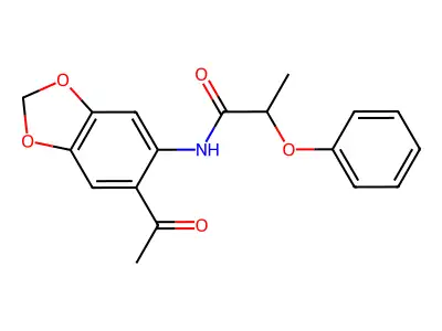 N-(6-acetyl-1,3-benzodioxol-5-yl)-2-phenoxypropanamide structure
