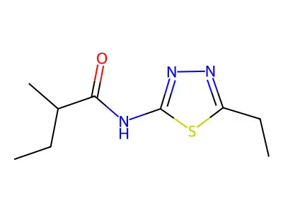 N-(5-ethyl-1,3,4-thiadiazol-2-yl)-2-methylbutanamide structure