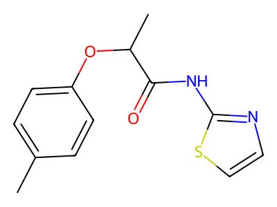2-(4-methylphenoxy)-N-(1,3-thiazol-2-yl)propanamide structure