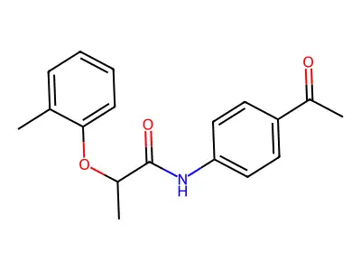 N-(4-acetylphenyl)-2-(2-methylphenoxy)propanamide structure