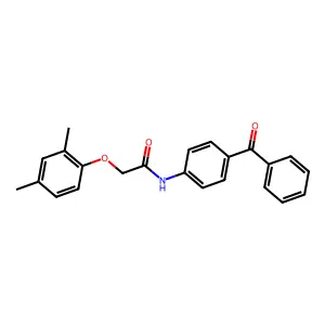 N-(4-benzoylphenyl)-2-(2,4-dimethylphenoxy)acetamide structure