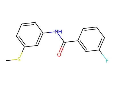 3-fluoro-N-(3-methylsulfanylphenyl)benzamide structure