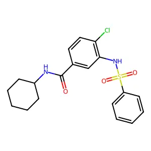 4-chloro-N-cyclohexyl-3-[(phenylsulfonyl)amino]benzamide structure