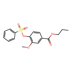 Propyl 3-methoxy-4-[(phenylsulfonyl)oxy]benzoate structure