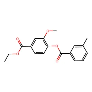 Ethyl 3-methoxy-4-[(3-methylbenzoyl)oxy]benzoate structure