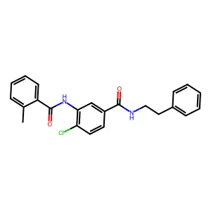 4-chloro-3-[(2-methylbenzoyl)amino]-N-(2-phenylethyl)benzamide structure