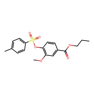 Propyl 3-methoxy-4-{[(4-methylphenyl)sulfonyl]oxy}benzoate structure
