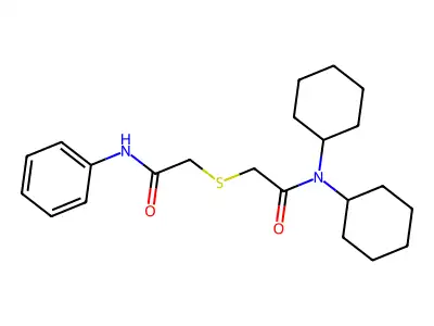 2-[2-(dicyclohexylamino)-2-oxoethyl]sulfanyl-N-phenylacetamide structure