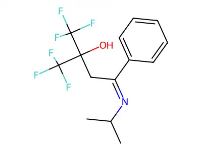 1-Isopropylimino-1-phenyl-3-(trifluoromethyl)-4,4,4-trifluorobutan-3-OL structure