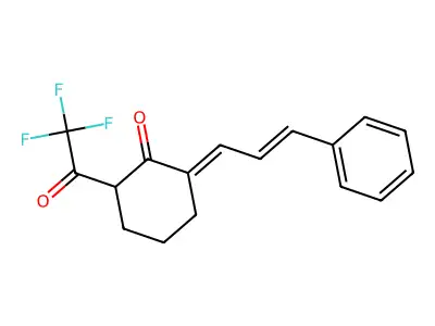 2-(E)-Cinnamylidene-6-(trifluoroacetyl)cyclohexanone structure