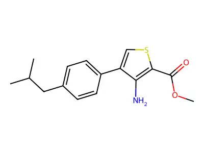 Methyl 3-amino-4-(4-isobutylphenyl)thiophene-2-carboxylate structure