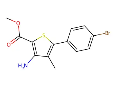 Methyl 3-amino-4-methyl-5-(4-bromophenyl)thiophene-2-carboxylate structure