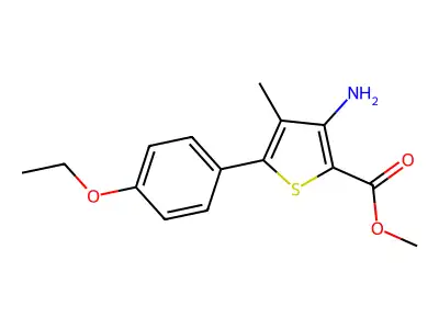 Methyl 3-amino-4-methyl-5-(4-ethoxyphenyl)thiophene-2-carboxylate structure