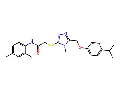 2-({5-[(4-isopropylphenoxy)methyl]-4-methyl-4H-1,2,4-triazol-3-yl}thio)-N-mesitylacetamide structure