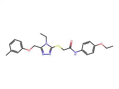 N-(4-ethoxyphenyl)-2-({4-ethyl-5-[(3-methylphenoxy)methyl]-4H-1,2,4-triazol-3-yl}sulfanyl)acetamide structure
