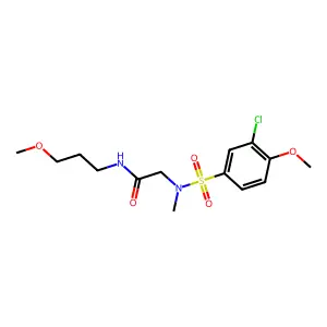2-[(3-chloro-4-methoxyphenyl)sulfonyl-methylamino]-N-(3-methoxypropyl)acetamide structure