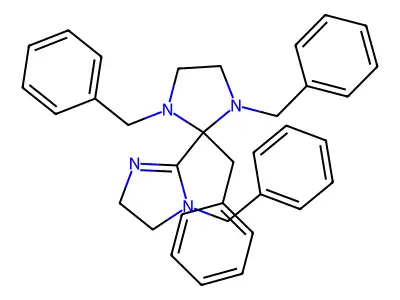 1,2,3-Tribenzyl-2-(1-benzyl-4,5-dihydroimidazol-2-yl)imidazolidine structure
