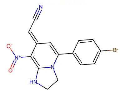 [5-(4-Bromophenyl)-8-nitro-2,3-dihydroimidazo[1,2-a]pyridin-7(1H)-ylidene]acetonitrile structure