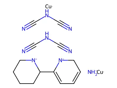azanide;copper;cyanocyanamide;6-piperidin-1-id-2-yl-2H-pyridin-1-ide structure