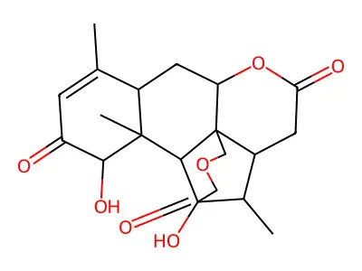 1,13-Dihydroxy-10,13a,14-trimethyl-1,9,9a,13,13a,13b-hexahydro-2H,4H,5H-1,5-methanonaphtho[2,3-b:3,4-c']dipyran-2,7,12(6H,8aH)-trione structure