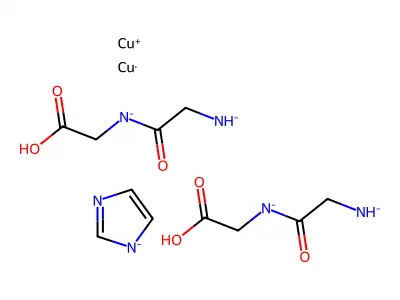 Bis((2-azanidylacetyl)-(carboxymethyl)azanide);copper;copper(1+);imidazol-3-ide structure
