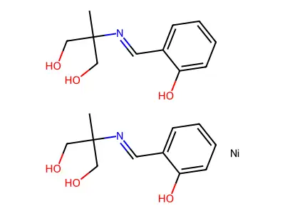 Bis(2-[(2-hydroxyphenyl)methylideneamino]-2-methylpropane-1,3-diol);nickel structure
