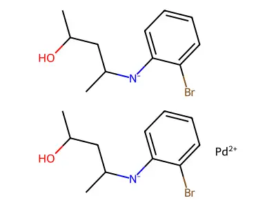Bis((2-bromophenyl)-(4-hydroxypentan-2-yl)azanide);palladium(2+) structure