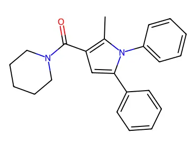 1-[(2-Methyl-1,5-diphenyl-1H-pyrrole-3-YL)carbonyl]piperidine structure