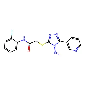2-((4-amino-5-(pyridin-3-yl)-4H-1,2,4-triazol-3-yl)thio)-N-(2-fluorophenyl)acetamide structure