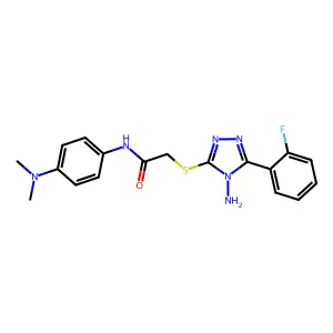 C18H19FN6OS structure