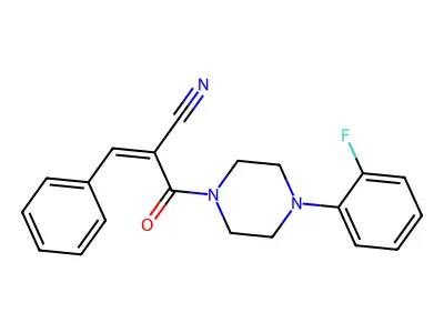 2-[4-(2-Fluorophenyl)piperazine-1-carbonyl]-3-phenylprop-2-enenitrile structure