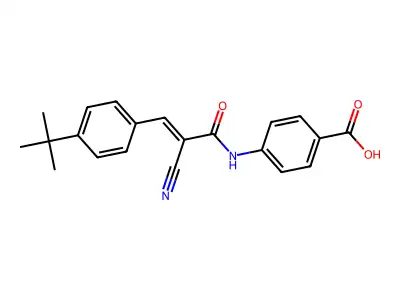4-[3-(4-Tert-butylphenyl)-2-cyanoprop-2-enamido]benzoic acid structure