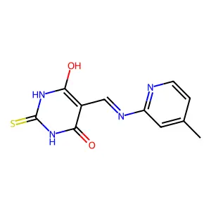 5-(((4-methylpyridin-2-yl)amino)methylene)-2-thioxodihydropyrimidine-4,6(1H,5H)-dione structure