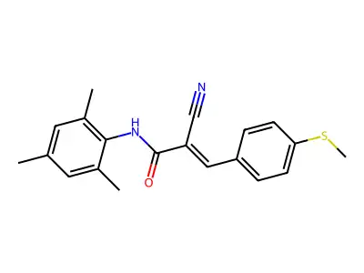 2-cyano-3-[4-(methylsulfanyl)phenyl]-N-(2,4,6-trimethylphenyl)prop-2-enamide structure