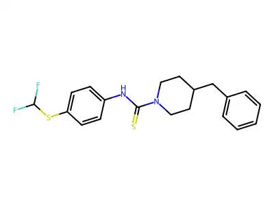 4-benzyl-N-{4-[(difluoromethyl)sulfanyl]phenyl}piperidine-1-carbothioamide structure