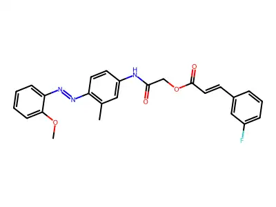 2-Propenoic acid, 3-(3-fluorophenyl)-, 2-[[4-[2-(2-methoxyphenyl)diazenyl]-3-methylphenyl]amino]-2-oxoethyl ester structure