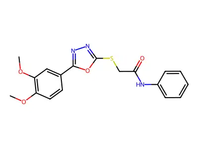 2-{[5-(3,4-dimethoxyphenyl)-1,3,4-oxadiazol-2-yl]sulfanyl}-N-phenylacetamide structure
