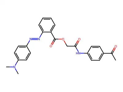 Benzoic acid, 2-[2-[4-(dimethylamino)phenyl]diazenyl]-, 2-[(4-acetylphenyl)amino]-2-oxoethyl ester structure