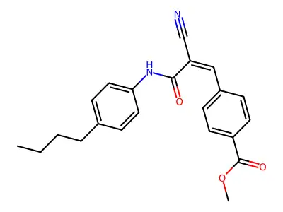 Methyl 4-{2-[(4-butylphenyl)carbamoyl]-2-cyanoeth-1-en-1-yl}benzoate structure